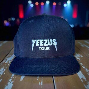Kanye West YEEZUS TOUR Snap Back Black Cap Hat 2014 Hip Hop Icon
